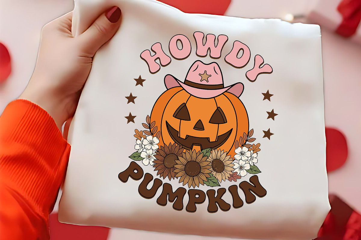 Howdy Pumpkin Western Fall PNG, a Seasonal Illustration by CrexoraLab (Photo 2 of 4)