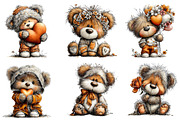 Whimsical Bear Valentine's Clipart, an Illustration by Dream Creation (Thumbnail 4 of 6)