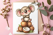 Quirky Koala Coconut Whimsical Summe, an Illustration by RobertsArt (Thumbnail 5 of 5)