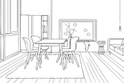 Bedroom & Living Room Line Art Vol 3, an Illustration by Graphic Cook (Thumbnail 2 of 5)