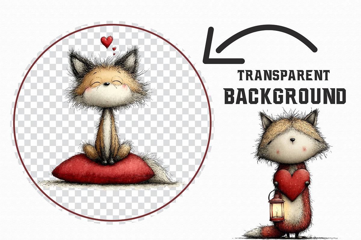 Whimsical Valentine Fox Clipart, an Illustration by Libby Wishes (Photo 5 of 6)