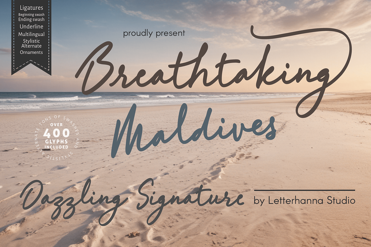 Breathtaking Maldives Font, a Handwritten Font by Letterhanna Studio (Photo 13 of 13)