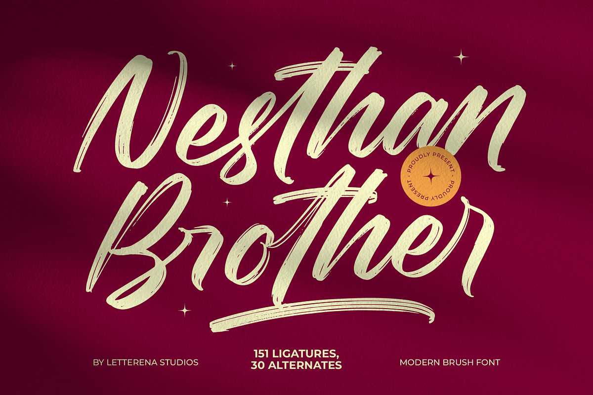 Nesthan Brother Modern Brush Font, a Script Font by Letterena Studios Script (Photo 1 of 20)