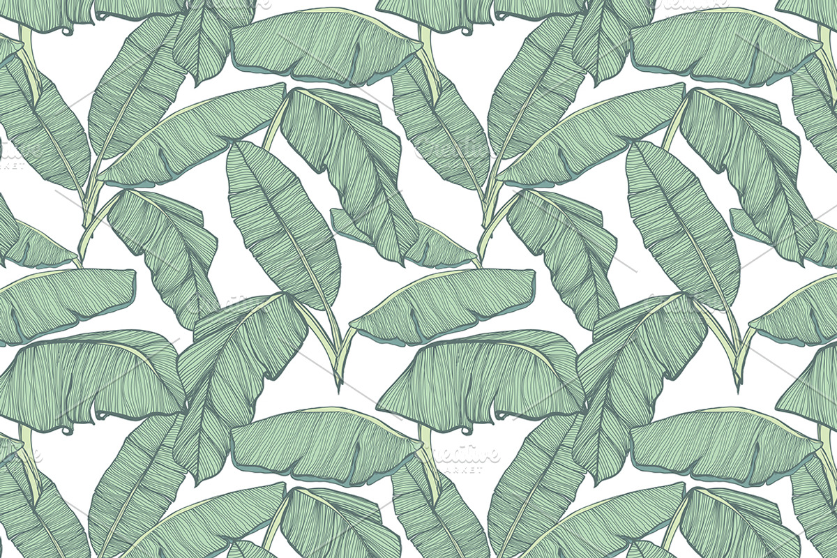 Tropical palm leaves patterns, a Pattern Graphic by Julia Bilenko (Photo 4 of 7)
