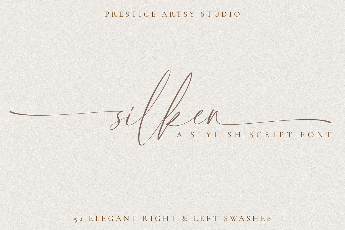 Silken A Stylish Script Font, a Script Font by Prestige Artsy Studio (Photo 1 of 9)