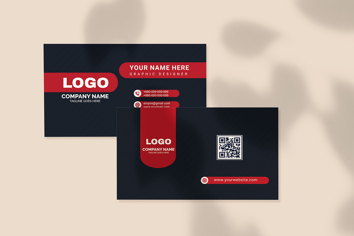 Red _ Black Business Card, a Business Card Template by Vitoria's Collection (Photo 3 of 3)