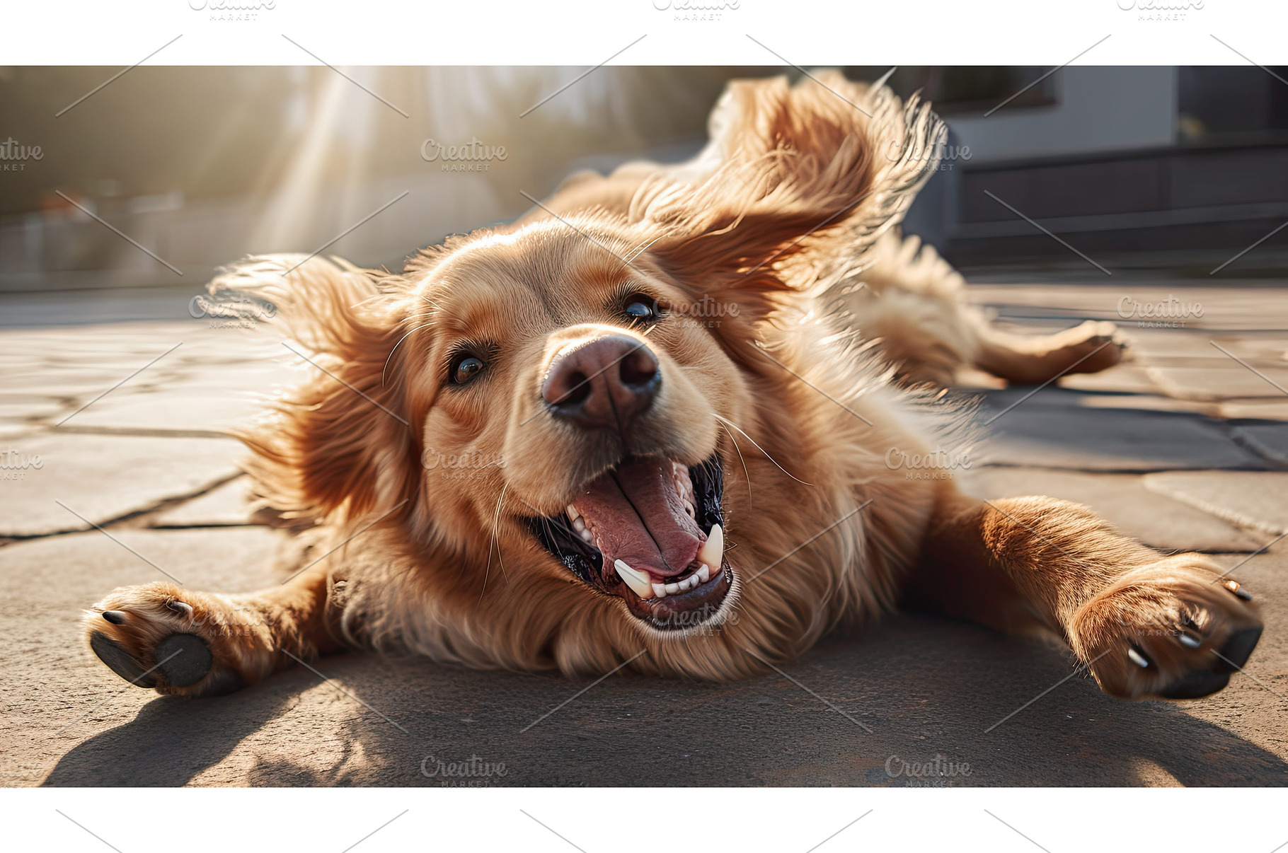 command dog rolling over ai, an Animal Photo by pikepicture