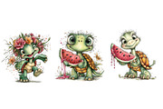 Whimsical Summer Turtle Clipart, an Illustration by Dream Creation (Thumbnail 6 of 6)