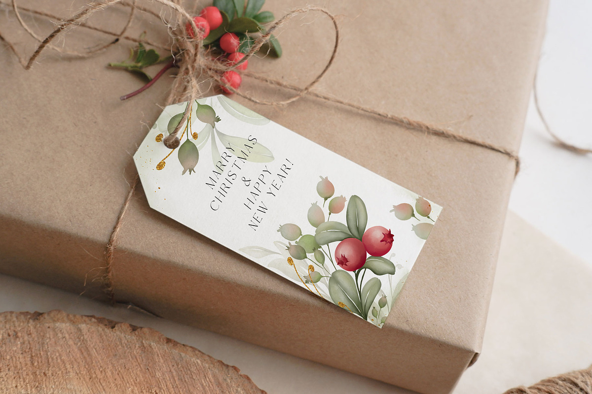 CRANBERRY CHRISTMAS watercolor set, a Decorative Illustration by Yuliia Lashevska (Photo 3 of 13)