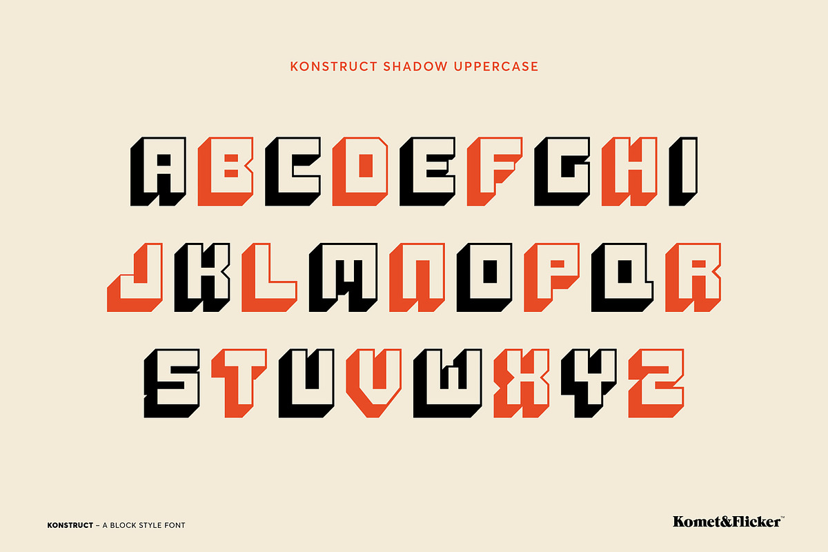 KONSTRUCT - A Block Style Font, a Sans Serif Font by Komet & Flicker (Photo 10 of 15)