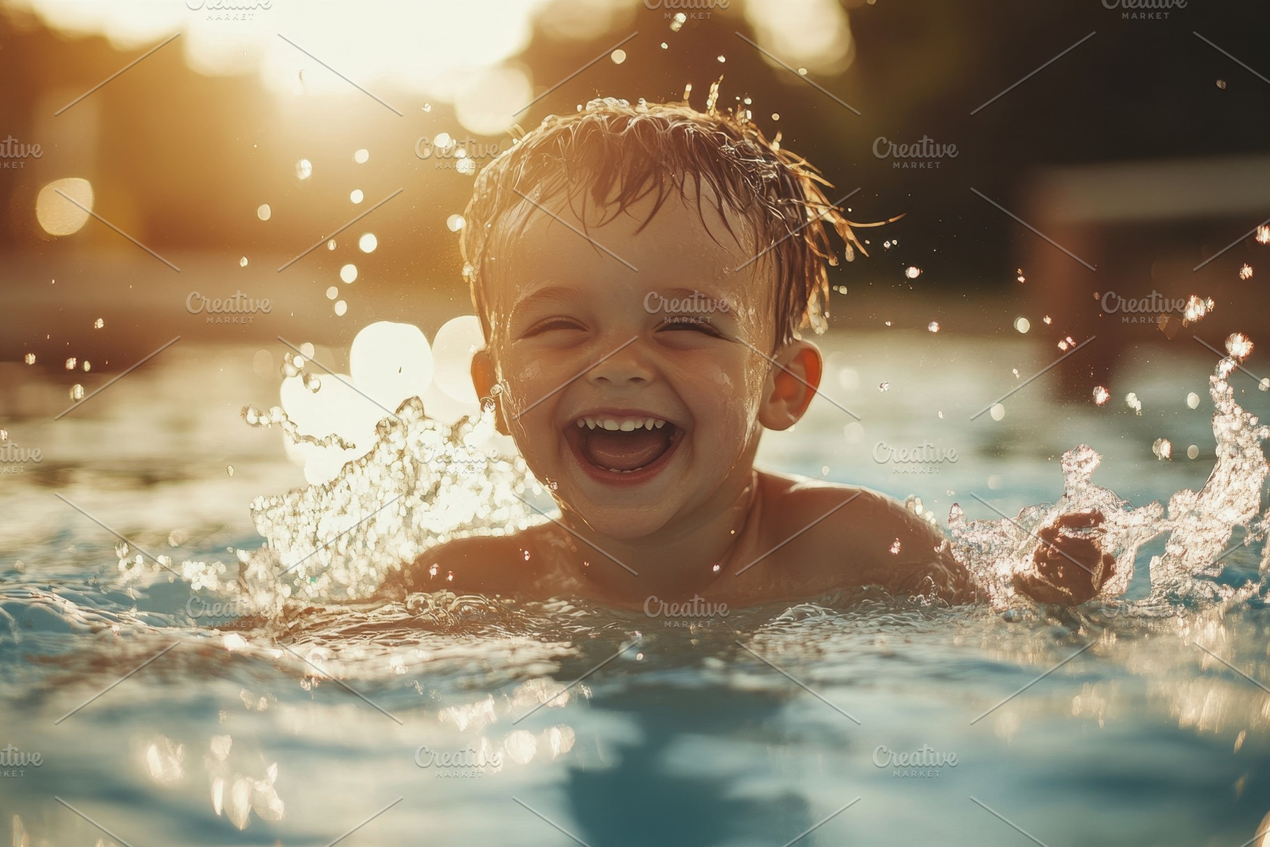 Child enjoys a sunny afternoon swim, a Photo by Iftikhar Alam