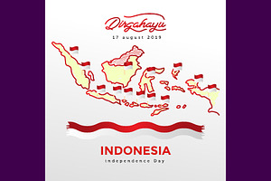 Independence Day Indonesia With Map