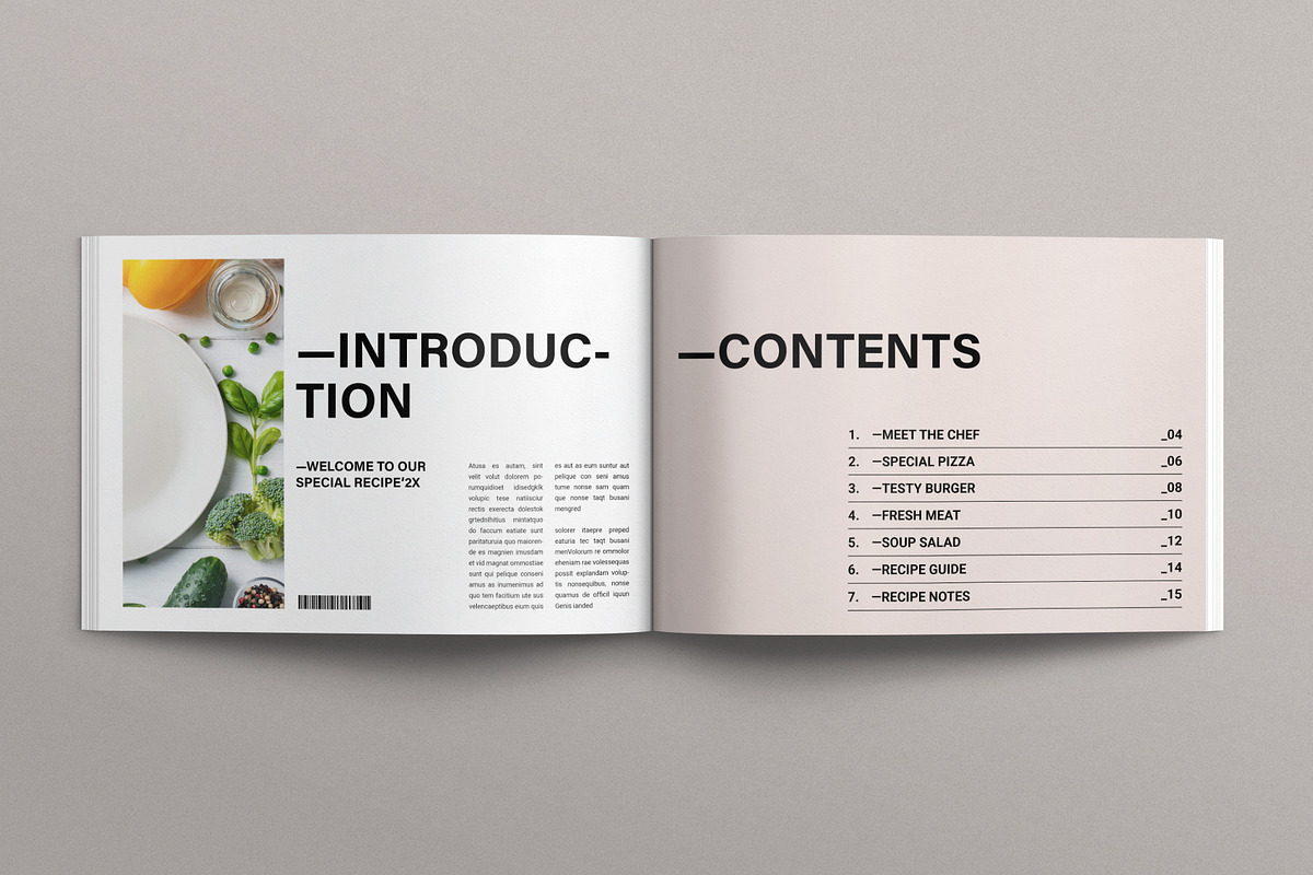 Recipe Book Brochure Landscape, a Brochure Template by E-Type (Photo 2 of 7)