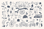 Bicycles & Promenade Vector Drawings, a Decorative Illustration by Adiemus (Thumbnail 4 of 10)