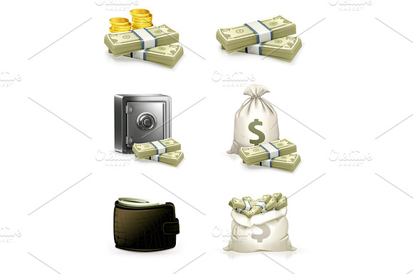 Paper Money And Coins Icons