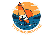 Person Windsurfing on Ocean vector, an Object Illustration by nandinigraphics (Thumbnail 2 of 3)