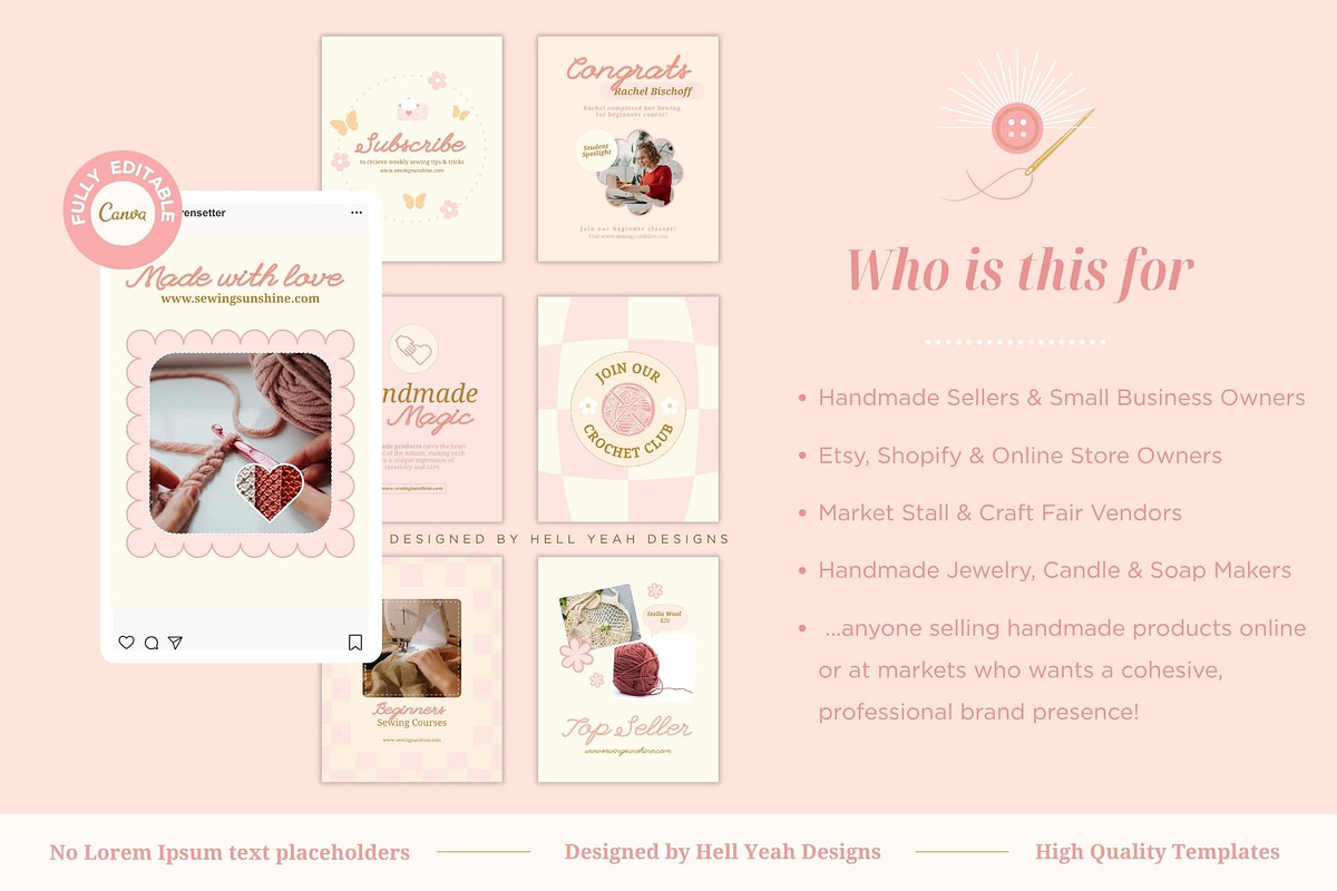 Artisan Instagram Post Templates, a Social Media Template by Hell Yeah Designs (Photo 2 of 8)