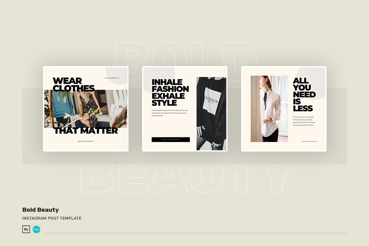 Bold Beauty Instagram Post Canva, a Social Media Template by peterdraw (Photo 3 of 4)