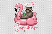 Feral Girl Summer Raccoon Png, an Illustration by Sublimation Artist (Thumbnail 2 of 6)