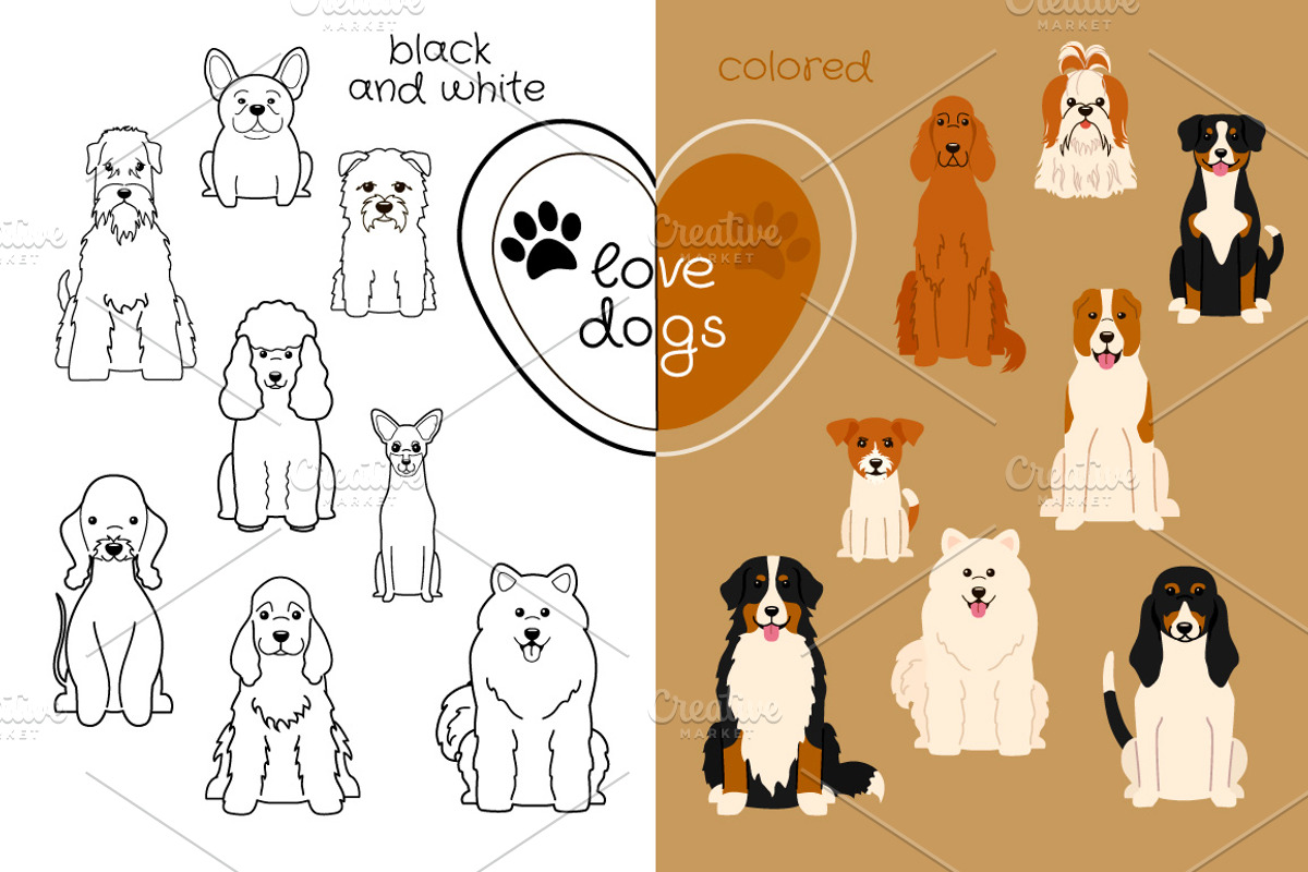 Collection of different dogs, an Illustration by Mallinka (Photo 3 of 8)