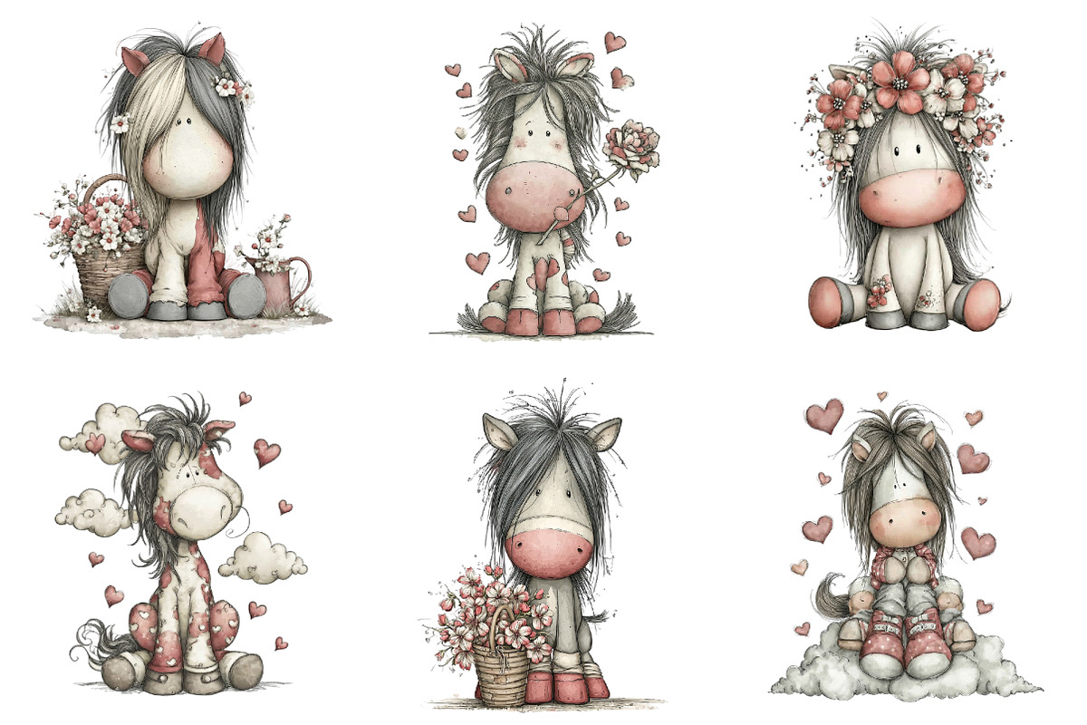 Whimsical Mother's Day Horse Clipart, a Graphic by CitraGraphics (Photo 3 of 5)