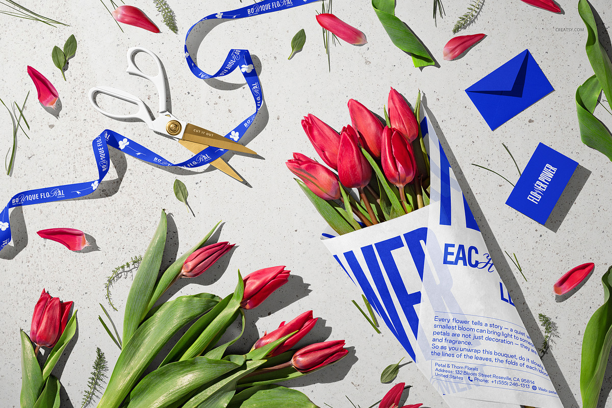 Bouquet Tissue Wrapping Paper Mockup, a Merchandise Mockup by creatsy5 (Photo 6 of 22)