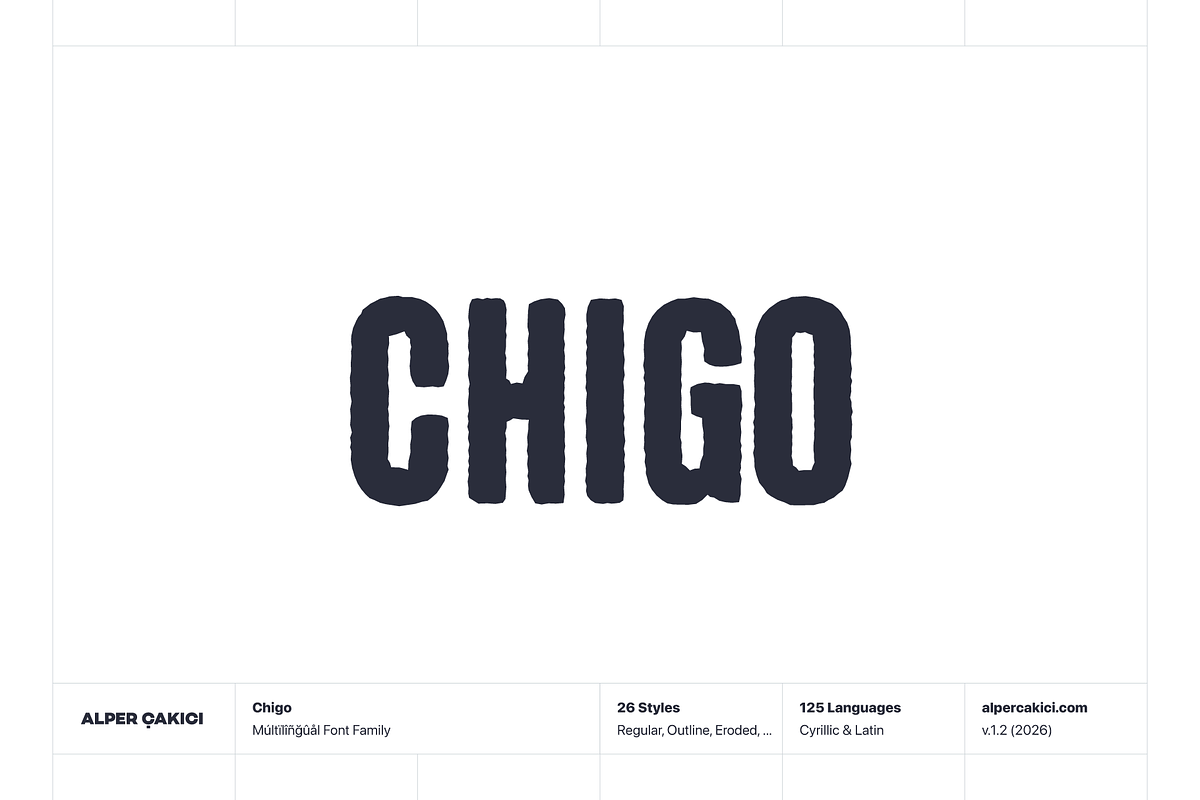 Chigo - Cyrillic Rough Typeface, a Sans Serif Font by alpercakici (Photo 1 of 10)