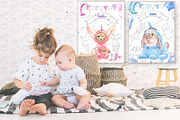 Cute Baby Unicorn Collection, an Animal Illustration by Cat In Colour (Thumbnail 2 of 9)