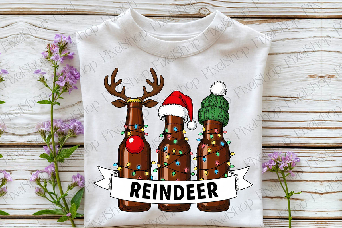 Beer Christmas, Funny Christmas PNG, an Illustration by DreamPrint404 (Photo 4 of 4)