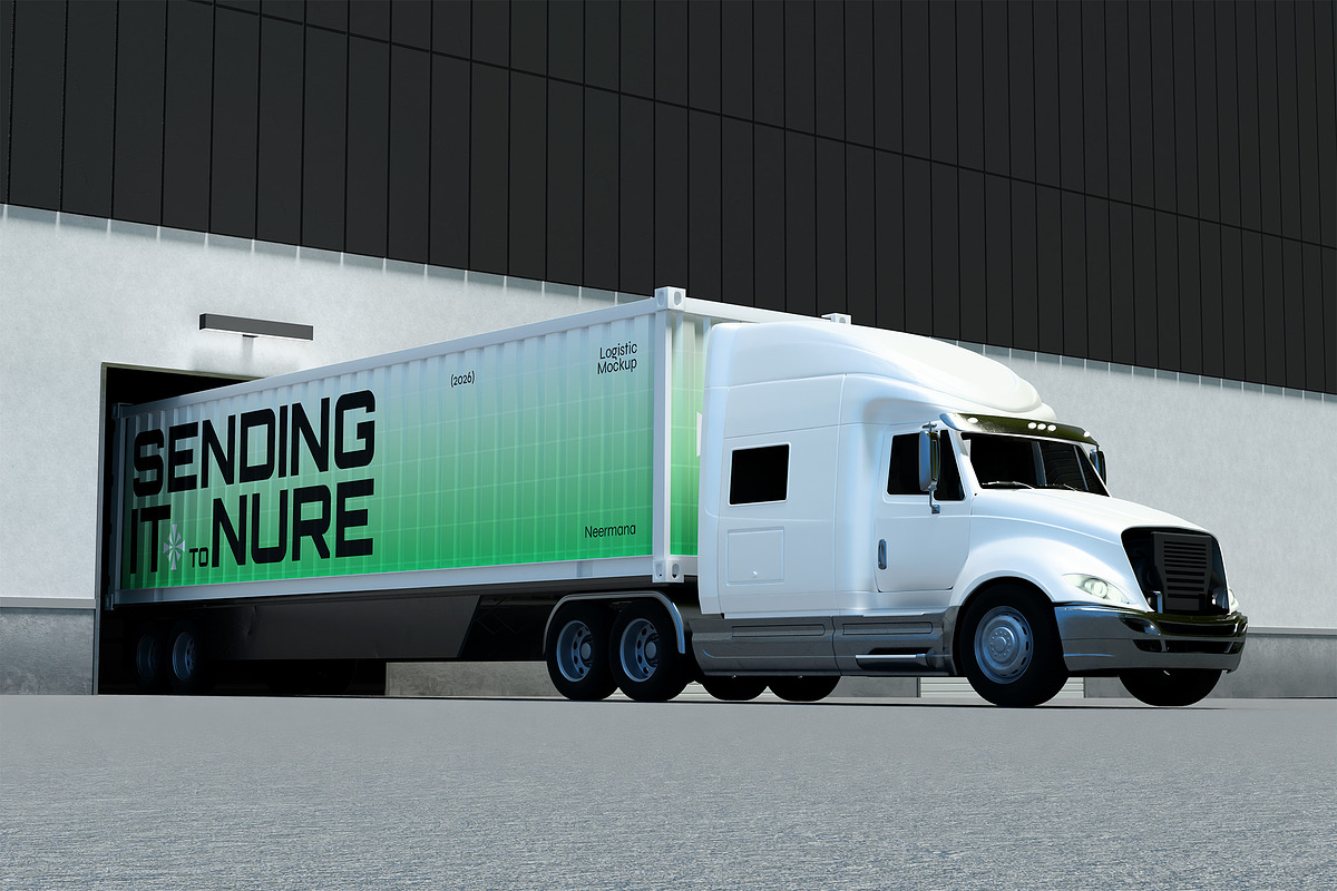 Logistic Truck Mockup, a Product Mockup by Neermana (Photo 2 of 4)