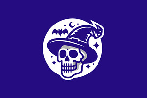 Skull Witch Logo Label Halloween, a Branding & Logo Template by Signatoro
