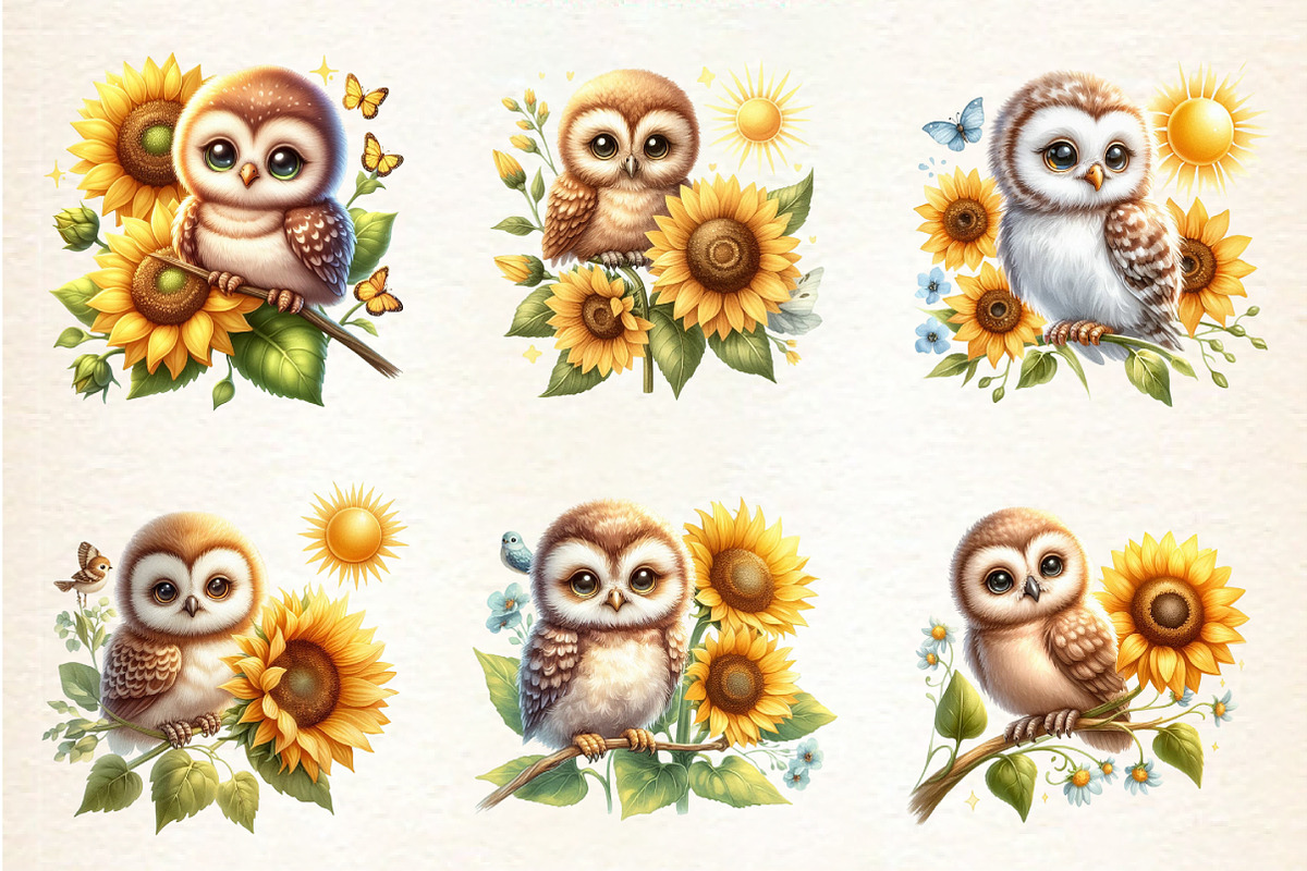 Spring Animal Sunflowers Sublimation, an Illustration by DreamArtGraphic (Photo 4 of 4)