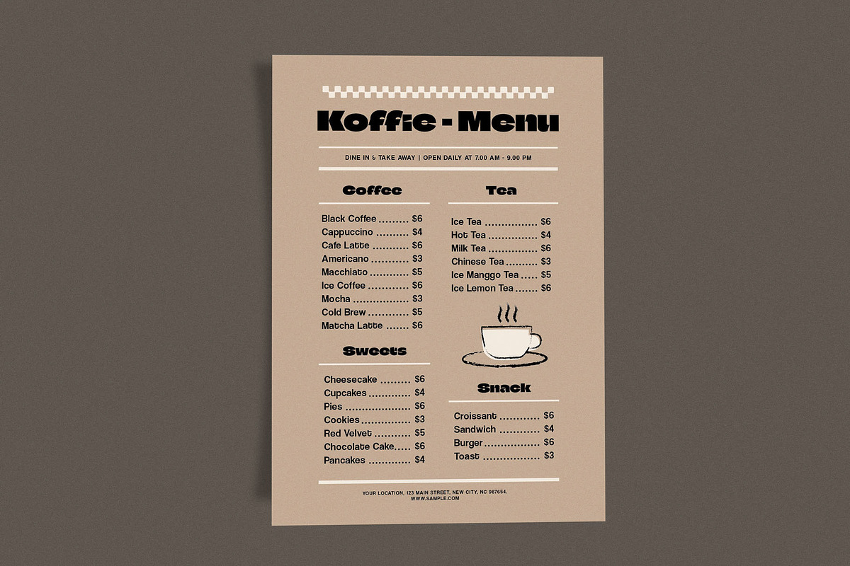 Koffie Menu Brown, a Flyer Template by Me55enjah Design (Photo 3 of 3)