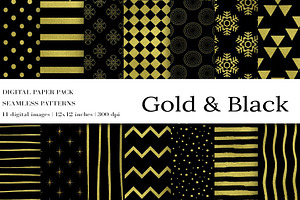 Gold & Black Digital Paper