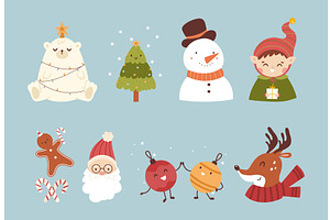 Doodle christmas funny elements, an Object Illustration by Valerie Bodnar