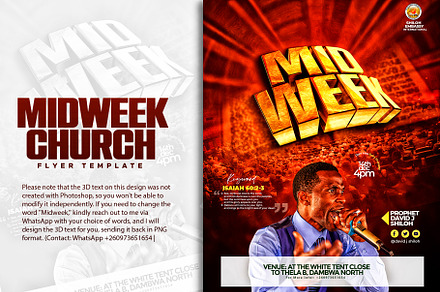 Midweek service church flyer templa, a Flyer Template by church flyer templates