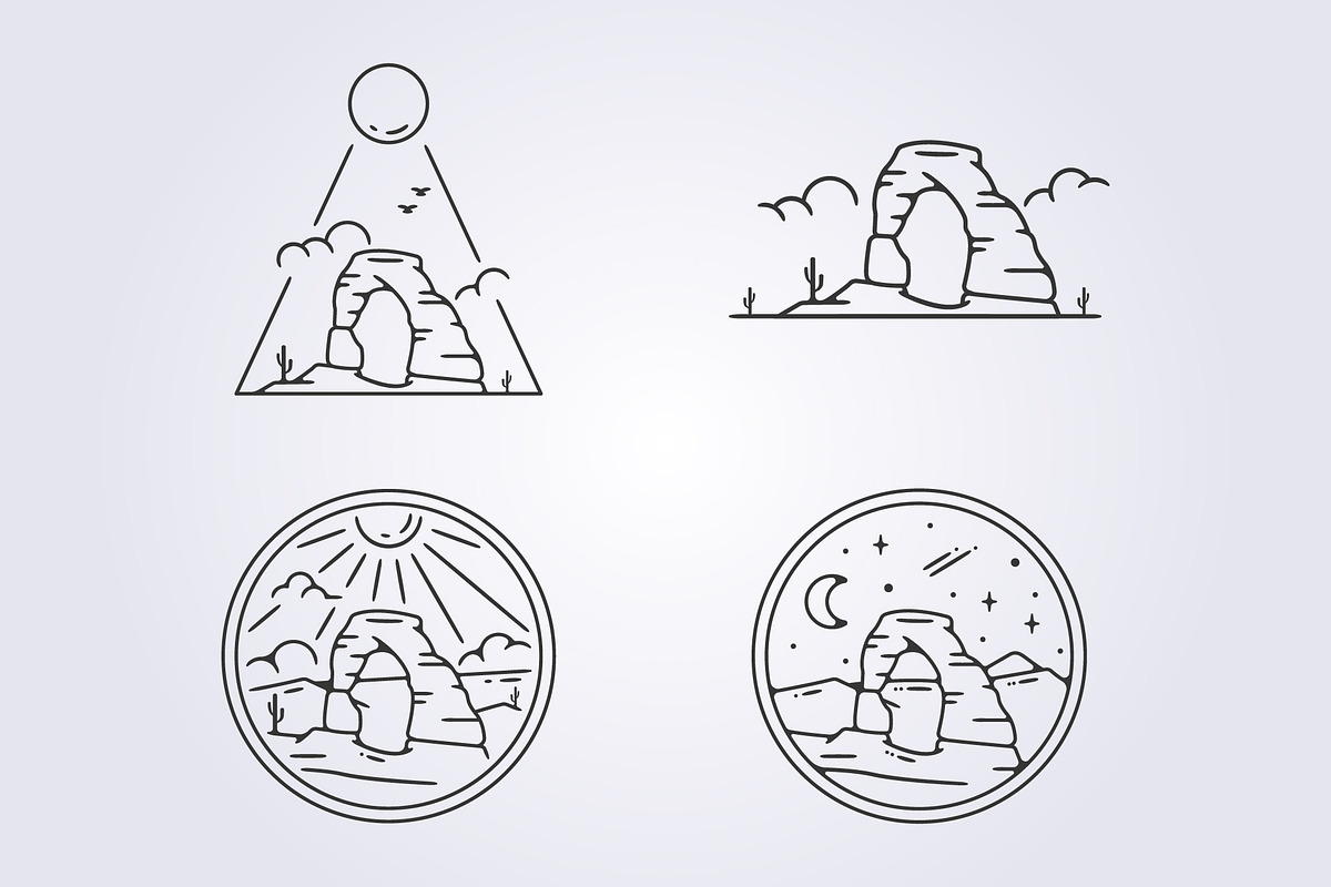 set bundled arches national park vec, a Branding & Logo Template by Lodzrov