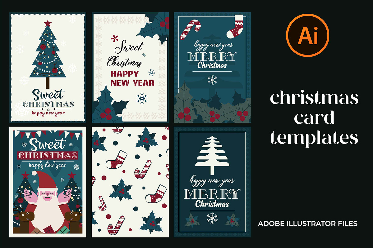 Christmas Card Template, a Decorative Illustration by Believe Creatives (Photo 1 of 3)