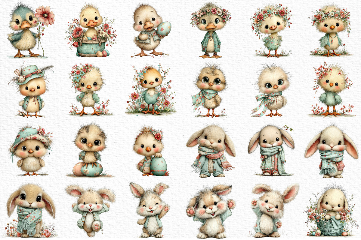 Whimsical Easter Animals Clipart PNG, an Illustration by Craft Nest (Photo 6 of 11)