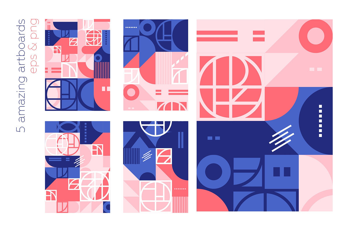 Fun Geometry pattern bundle., a Pattern Graphic by lisa_kalev (Photo 7 of 22)