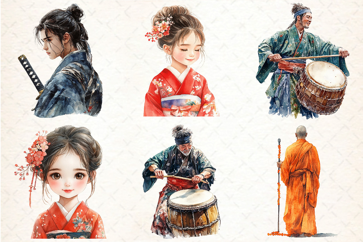 Vintage Japanese People, an Illustration by DreamCafeArt (Photo 2 of 7)