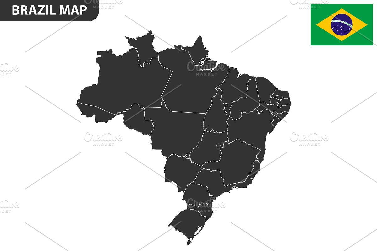 Detailed map of Brazil, an Illustration by Vector Shop (Photo 4 of 5)