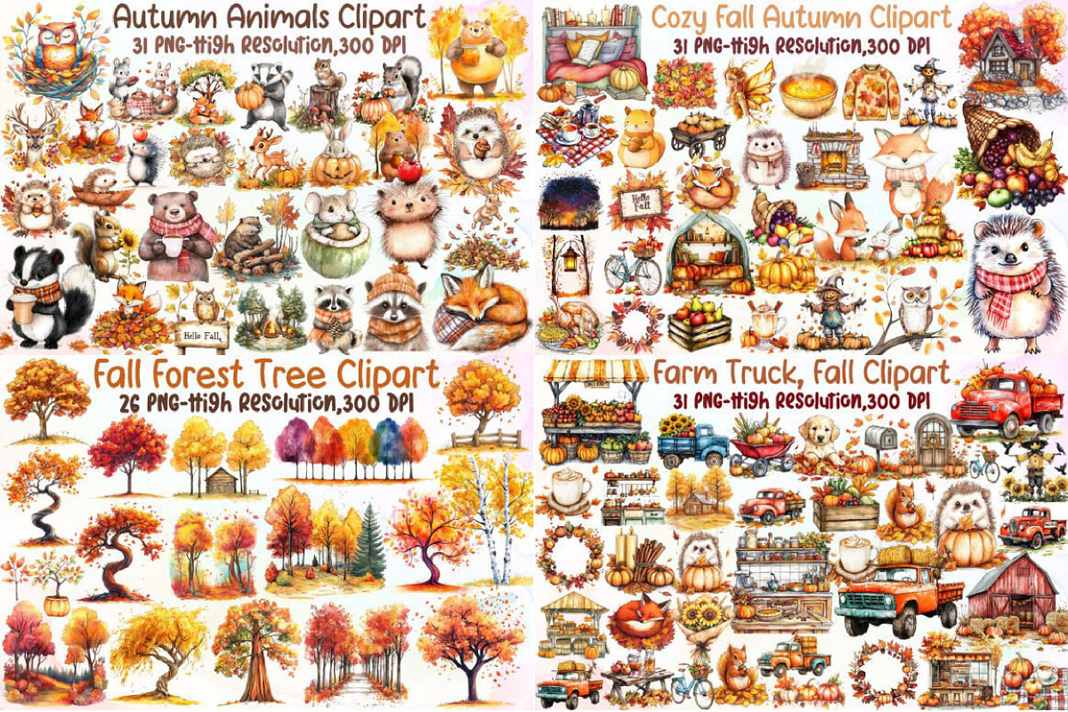 Autumn Clipart Huge Bundle, an Illustration by Sublimation Artist (Photo 9 of 12)