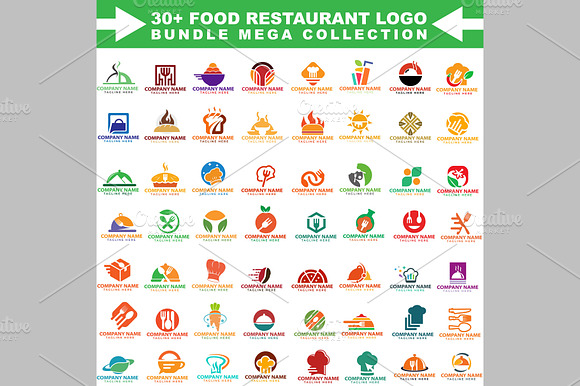 30+ Food Restaurant Logo Mega Bundle preview 2
