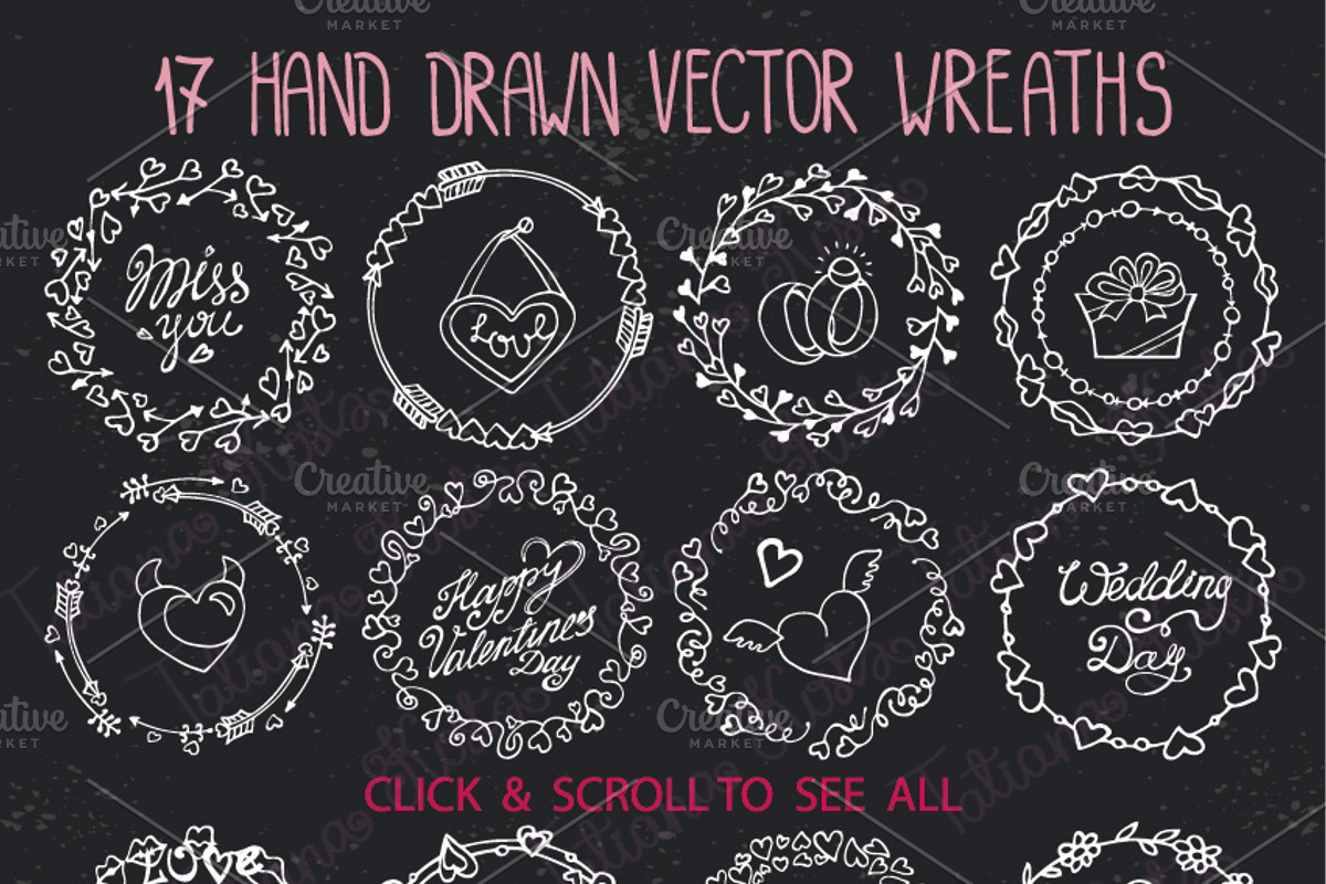 Romantic heart Vector DIY brushes, a Brush Add-On by Tatianakost49 (Photo 4 of 4)