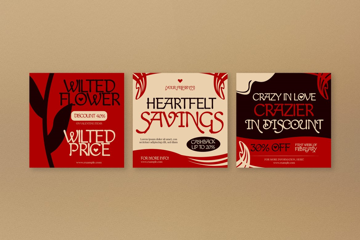 Red Valentine Sale Banner, an UI Kit Template by graphicook (Photo 8 of 8)