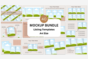 Magazine Mockup Listing Templates A4