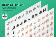 European Capitals – Landmark Icons, an Outline Icon by Jozsef Balazs-Hegedus (Thumbnail 1 of 7)