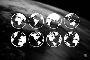 The Earth - Icon Font With 24 Icons