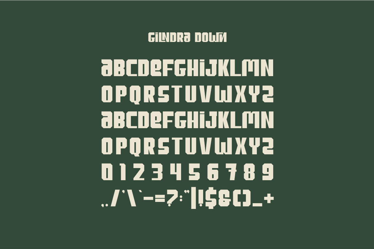 Gilndra Down - Thick & Bold Font, a Sans Serif Font by Iqsiart Studio (Photo 3 of 7)